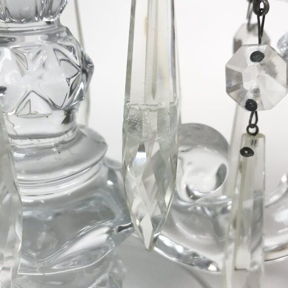 Duncan Miller Vintage Sandwich Candelabra with Removable Hanging Prisms - Picture 7 of 10